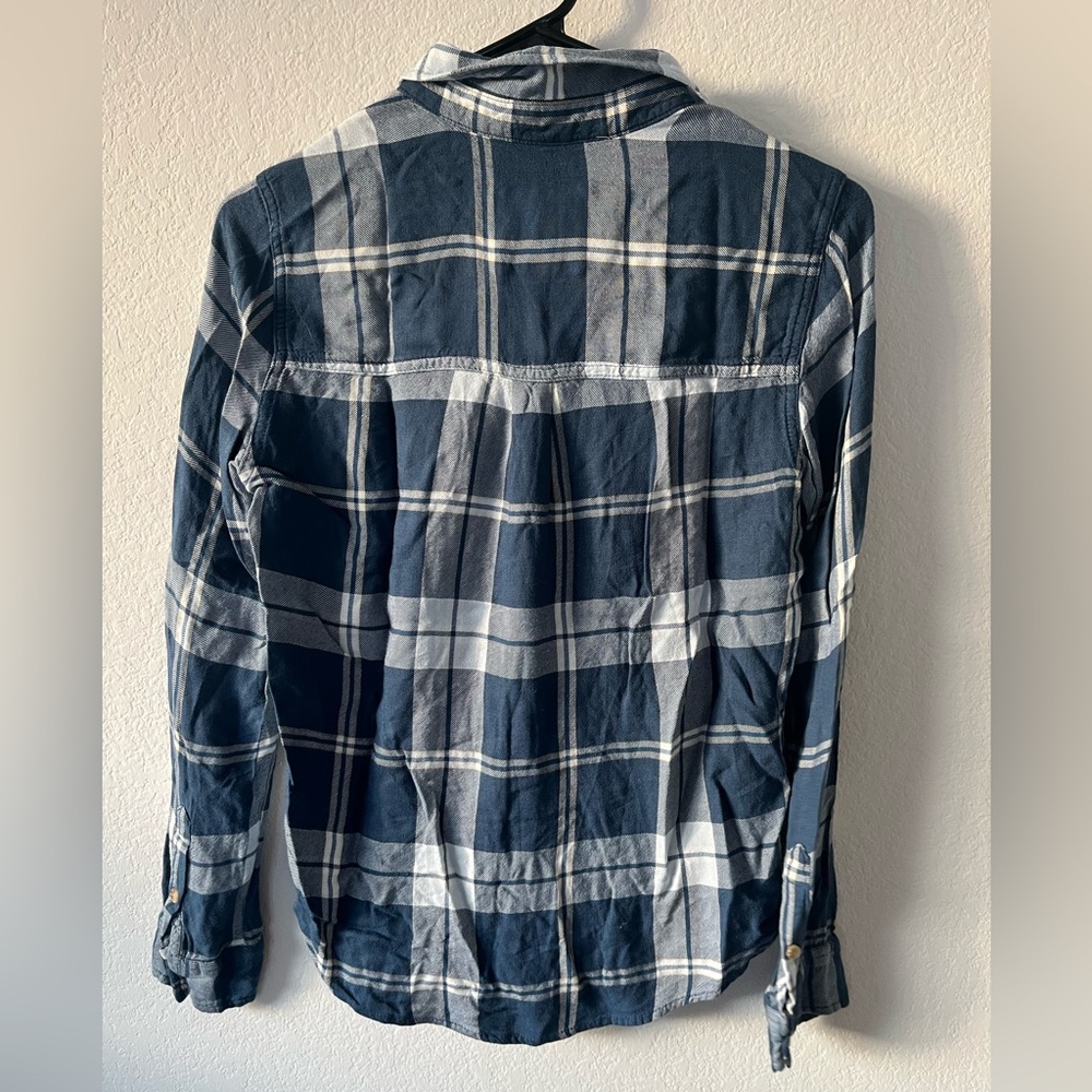 Vintage Abercrombie and Fitch Womens Blue Flannel Size XS - Picture 2 of 6